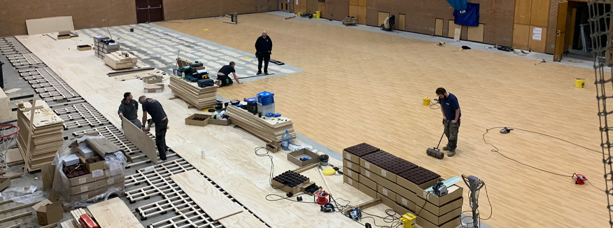 Professional-Sports-Floor-Installation-University-of-South-Wales-Pontypridd